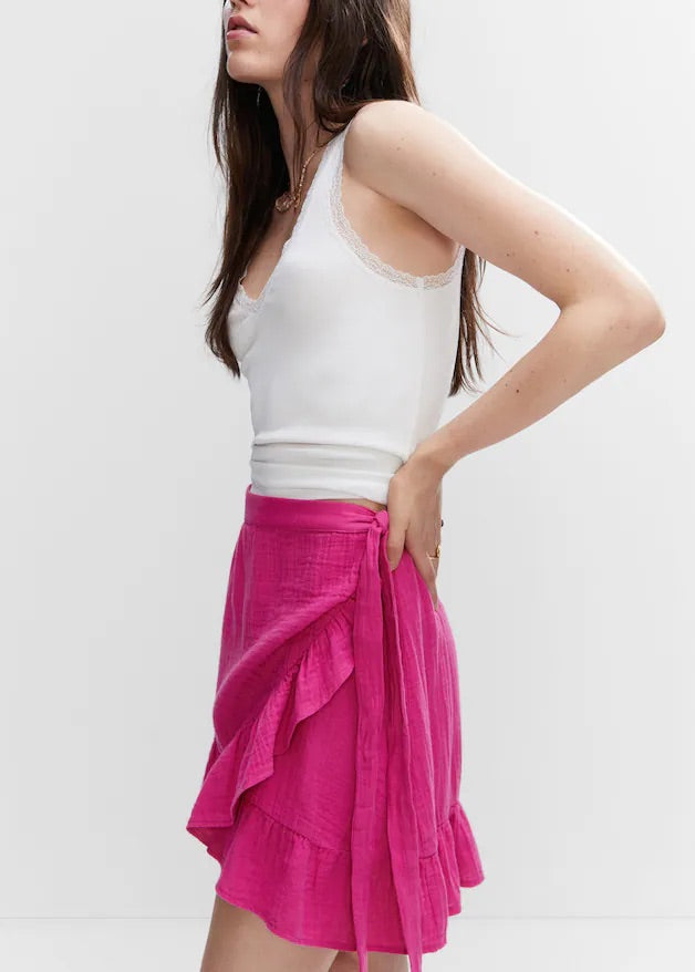 Textured criss-cross skirt