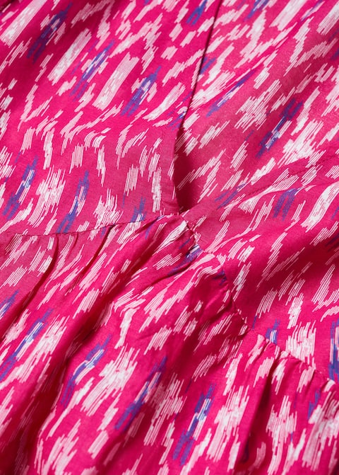 Printed dress with balloon sleeves