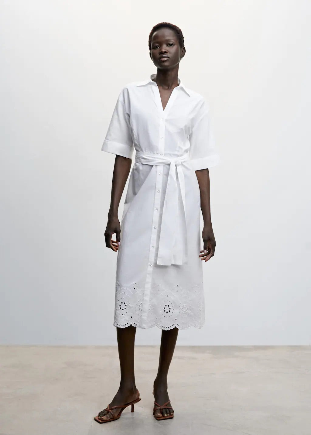 Swiss embroidered shirt dress