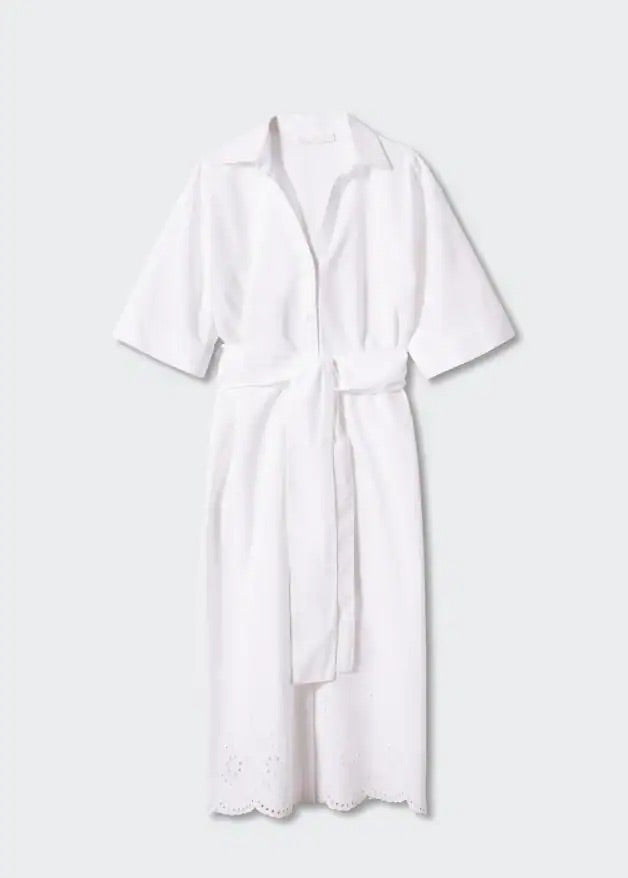 Swiss embroidered shirt dress