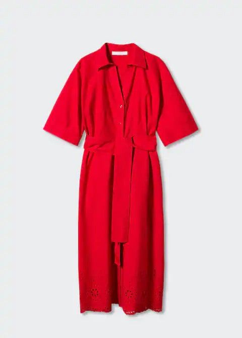 Swiss embroidered shirt dress