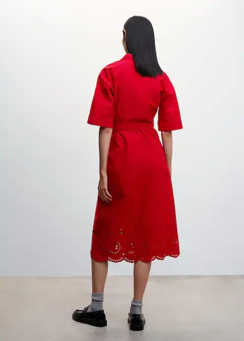 Swiss embroidered shirt dress