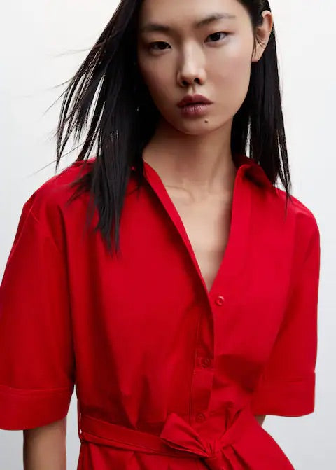 Swiss embroidered shirt dress