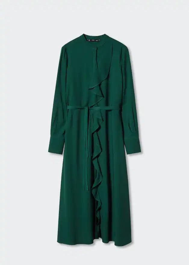 Ruffled shirt dress