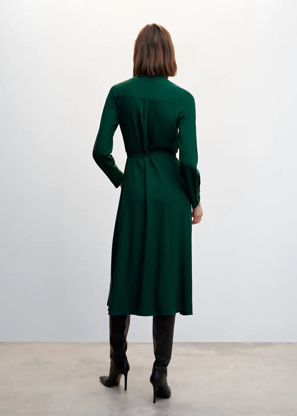 Ruffled shirt dress