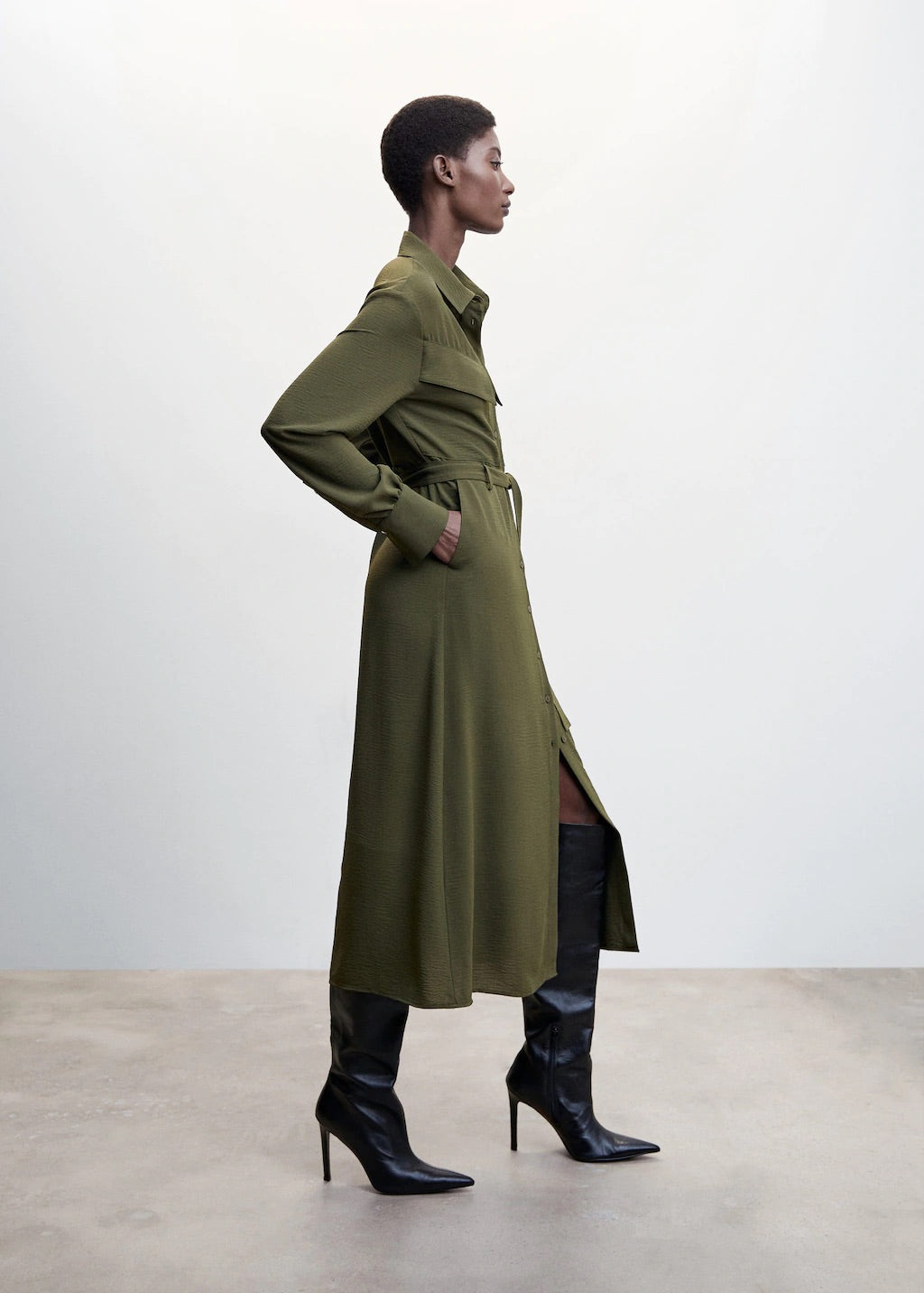 Belt shirt dress