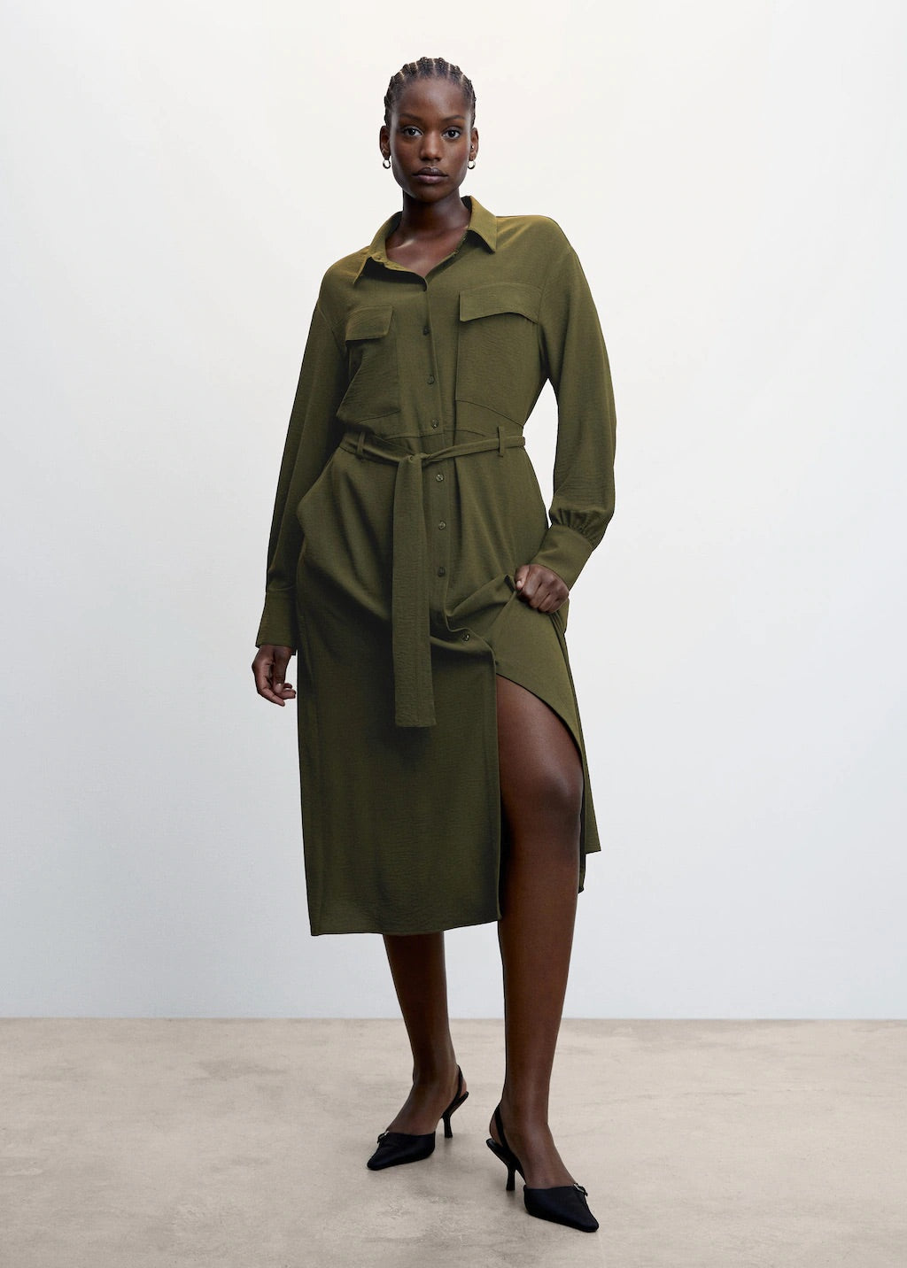 Belt shirt dress