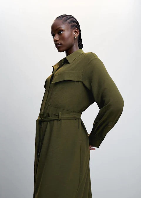 Belt shirt dress