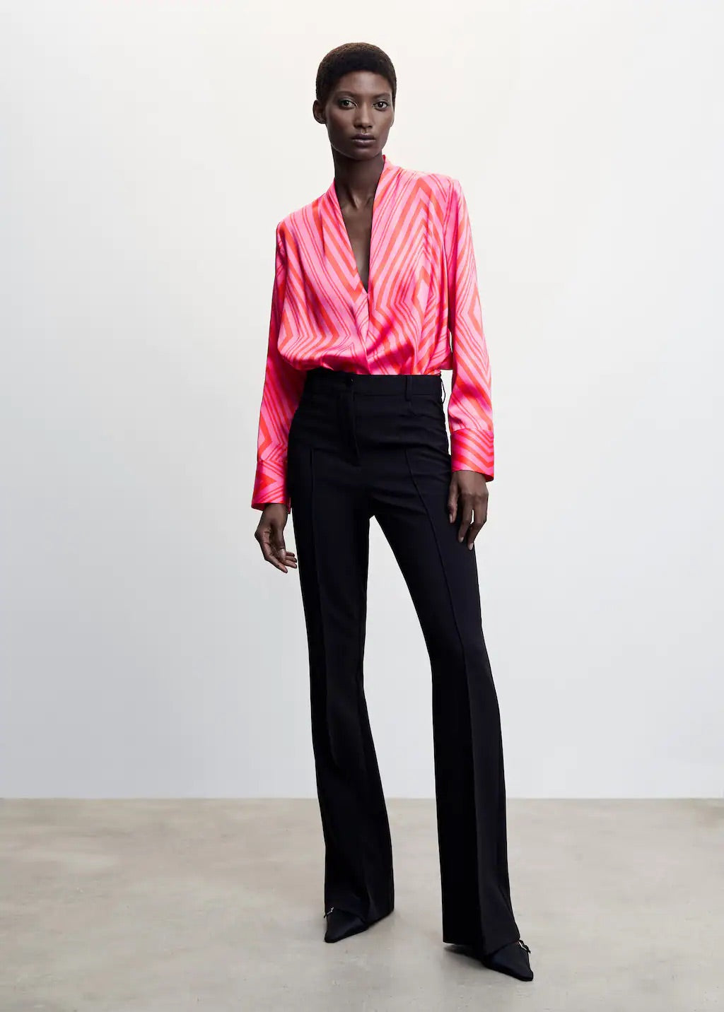 Satin print blouse
