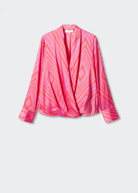 Satin print blouse