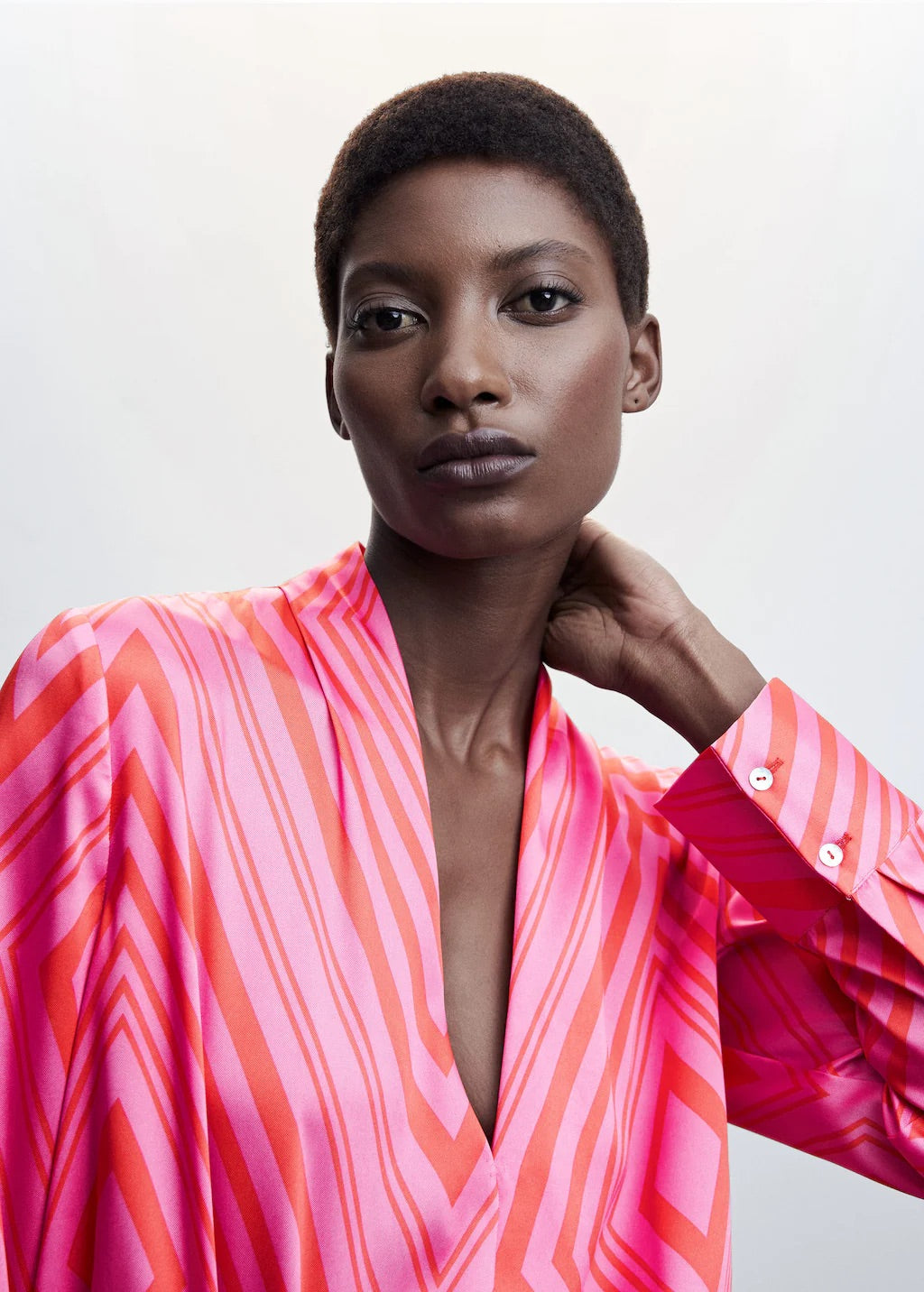 Satin print blouse