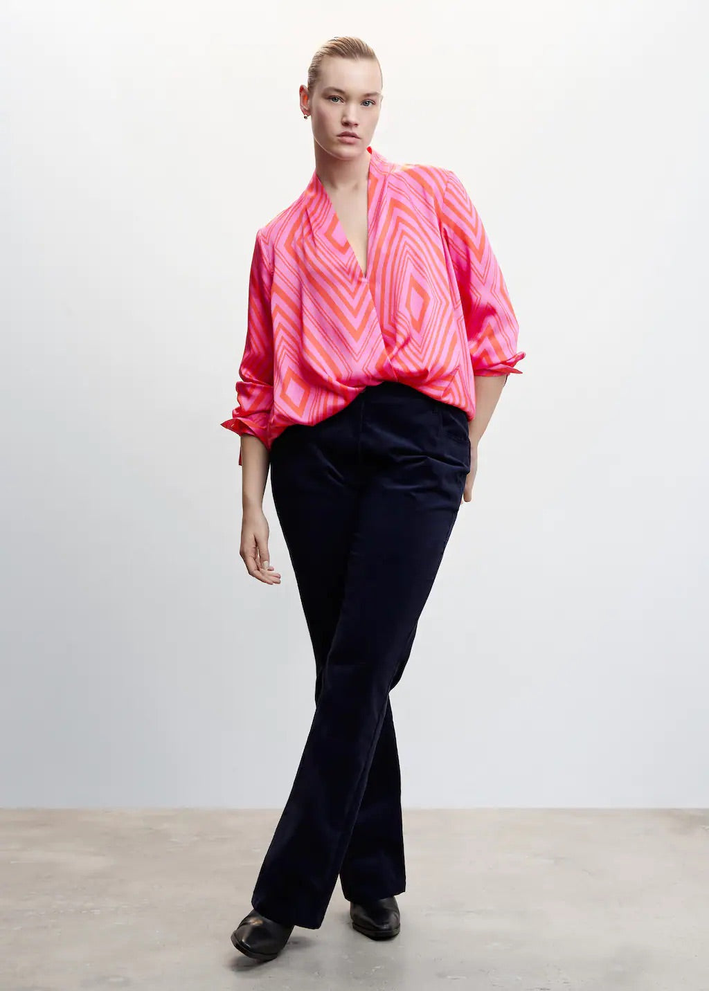 Satin print blouse