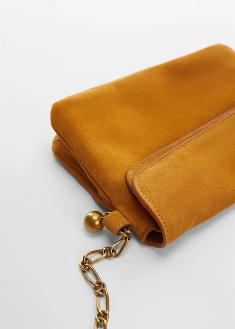 Chain suede bag