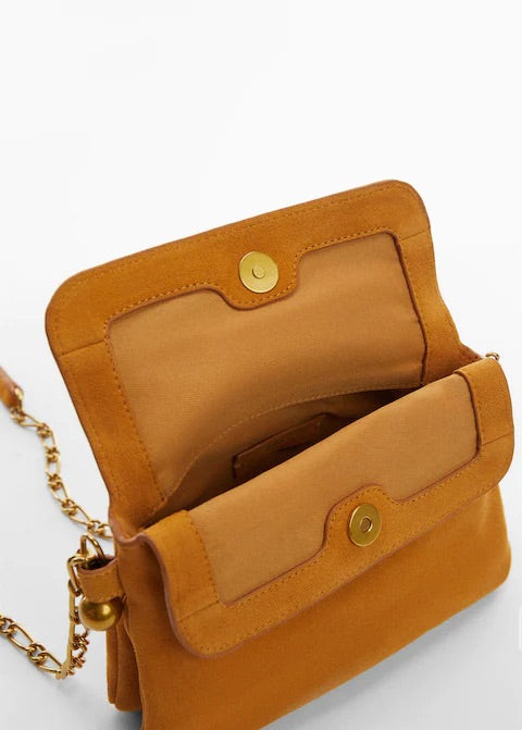 Chain suede bag