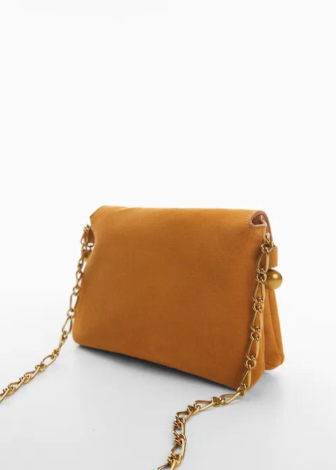 Chain suede bag
