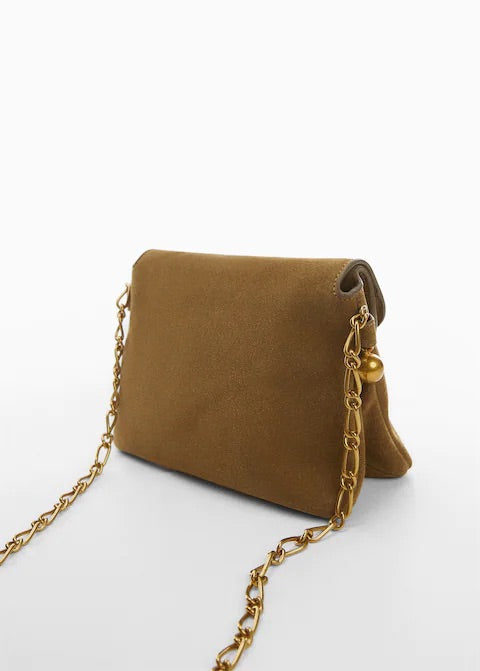 Chain suede bag