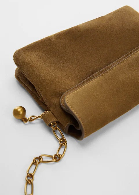 Chain suede bag