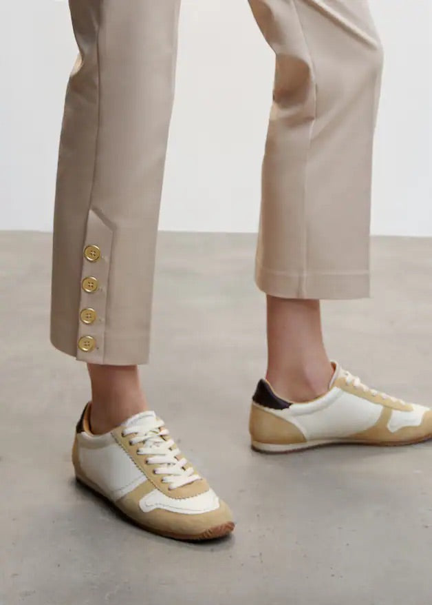 Buttons straight-fit trousers