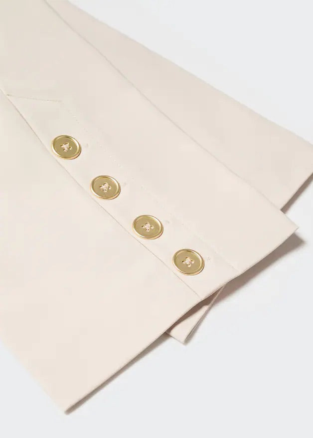 Buttons straight-fit trousers