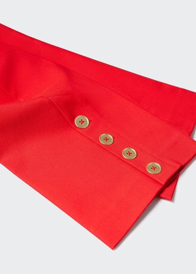 Buttons straight-fit trousers