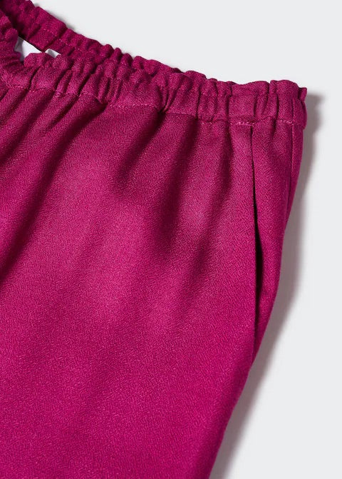 Satin trousers with elastic waist