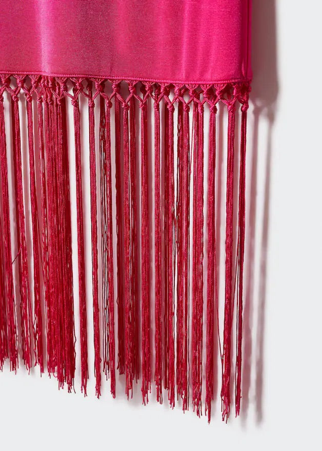 Halter neck fringed dress