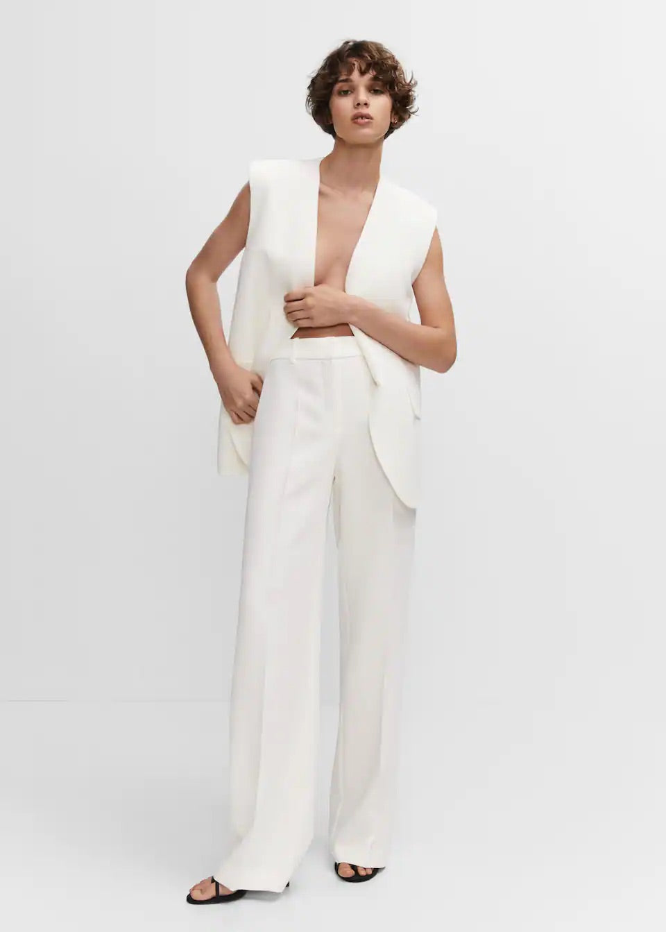 wide leg suit trousers