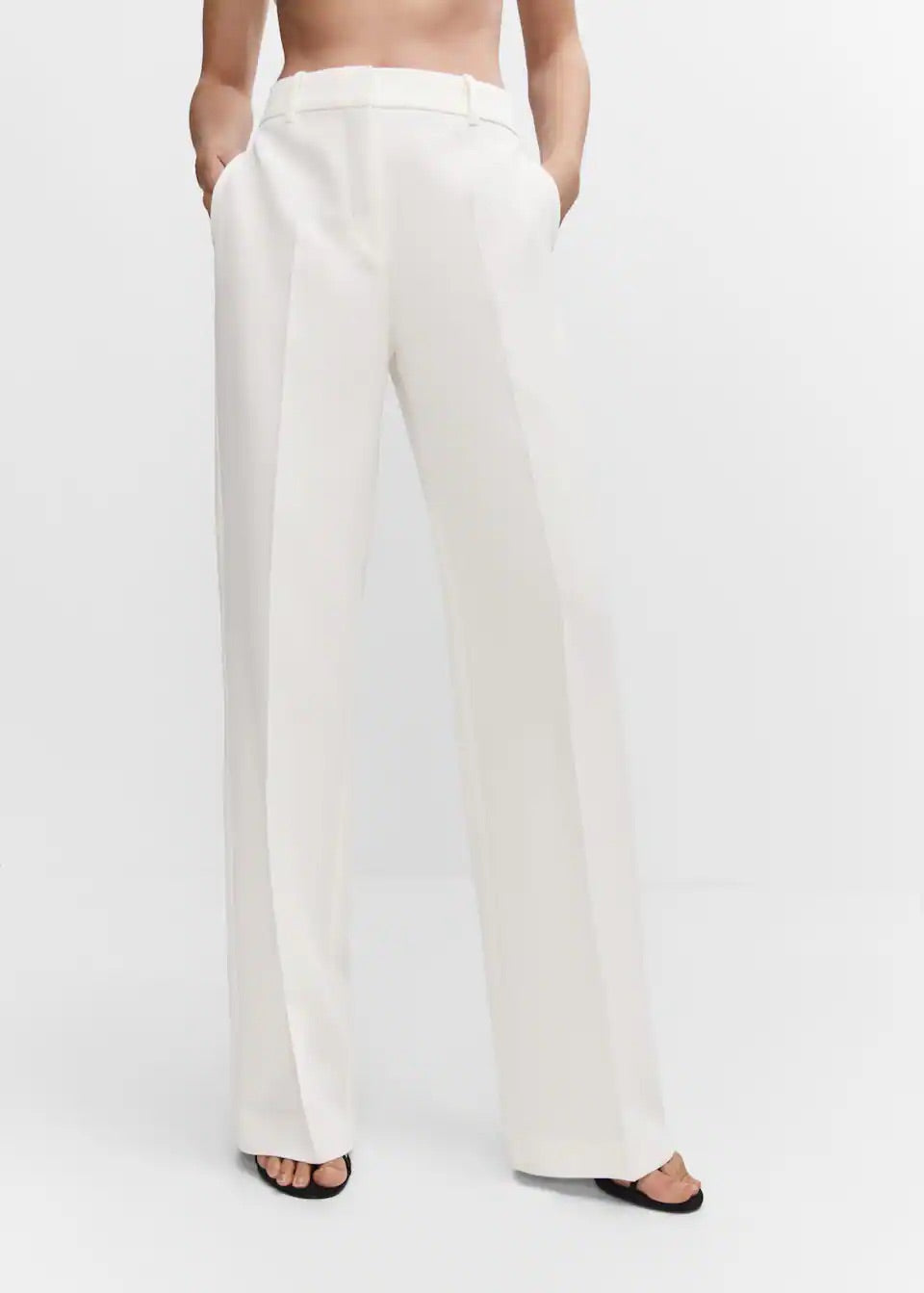 wide leg suit trousers