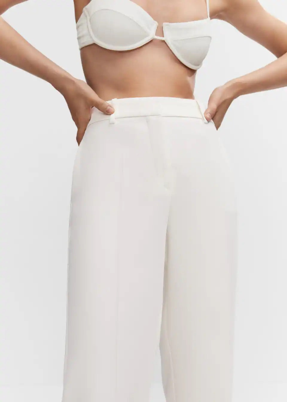 wide leg suit trousers