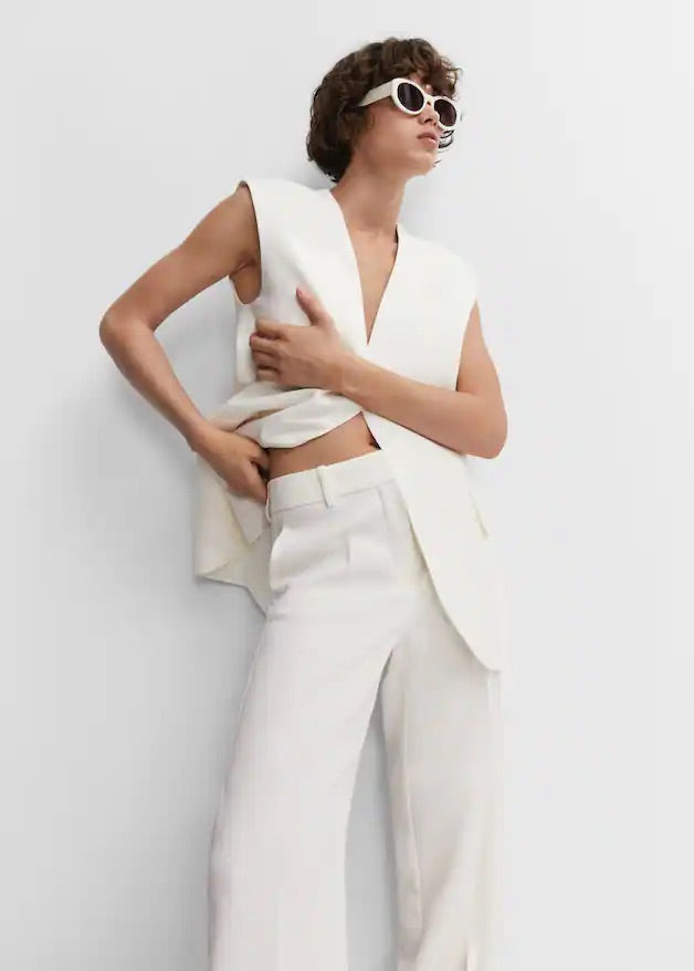wide leg suit trousers
