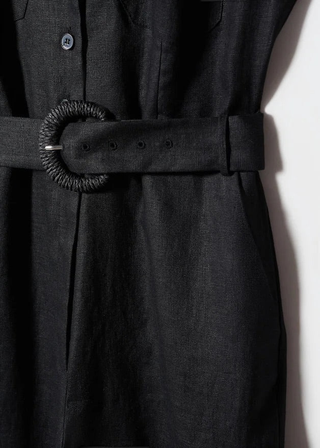 Belt linen jumpsuit
