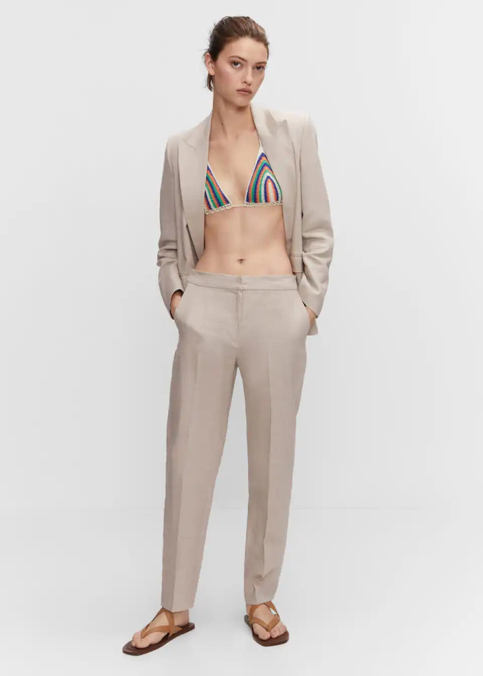 100% linen trousers