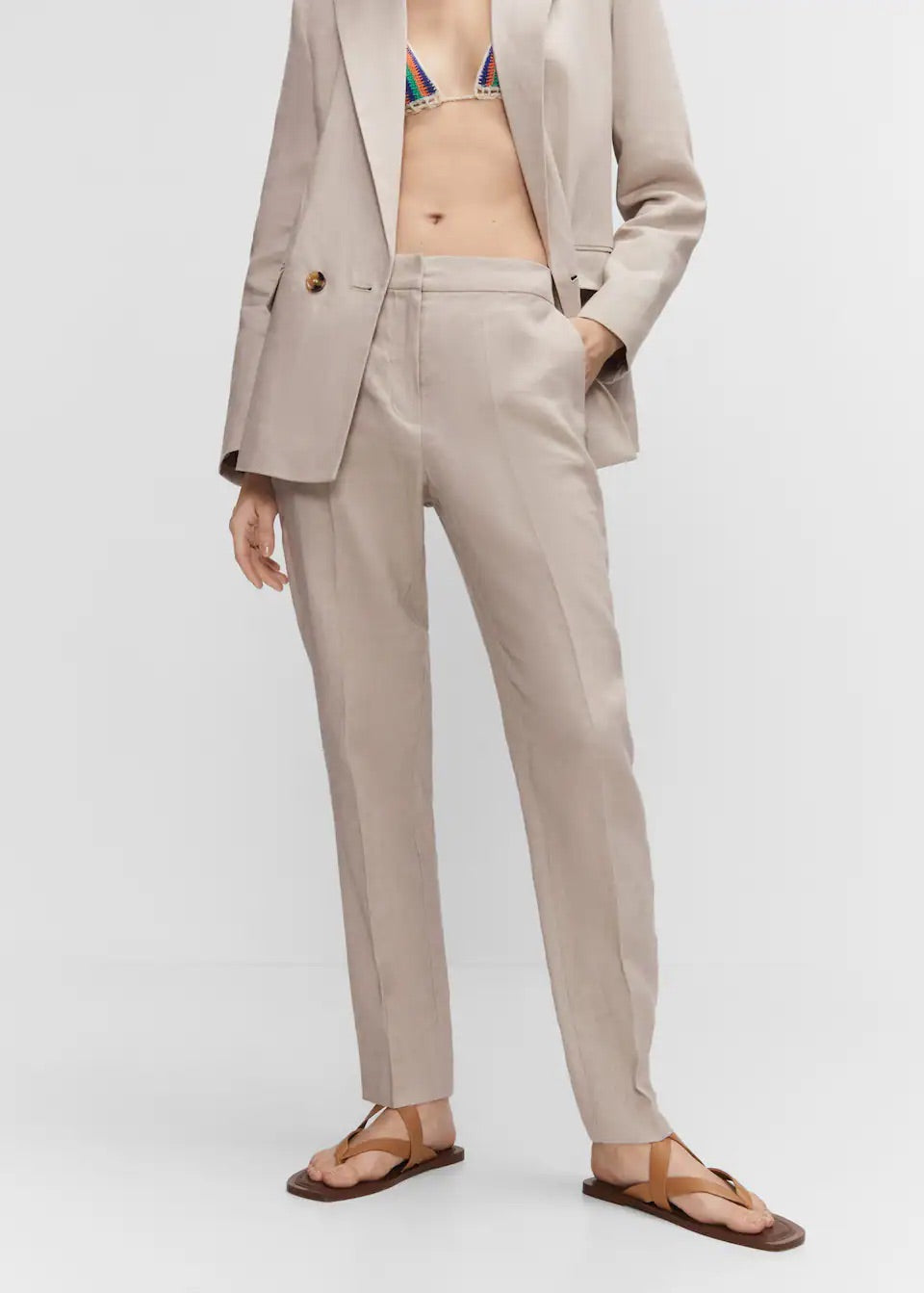 100% linen trousers