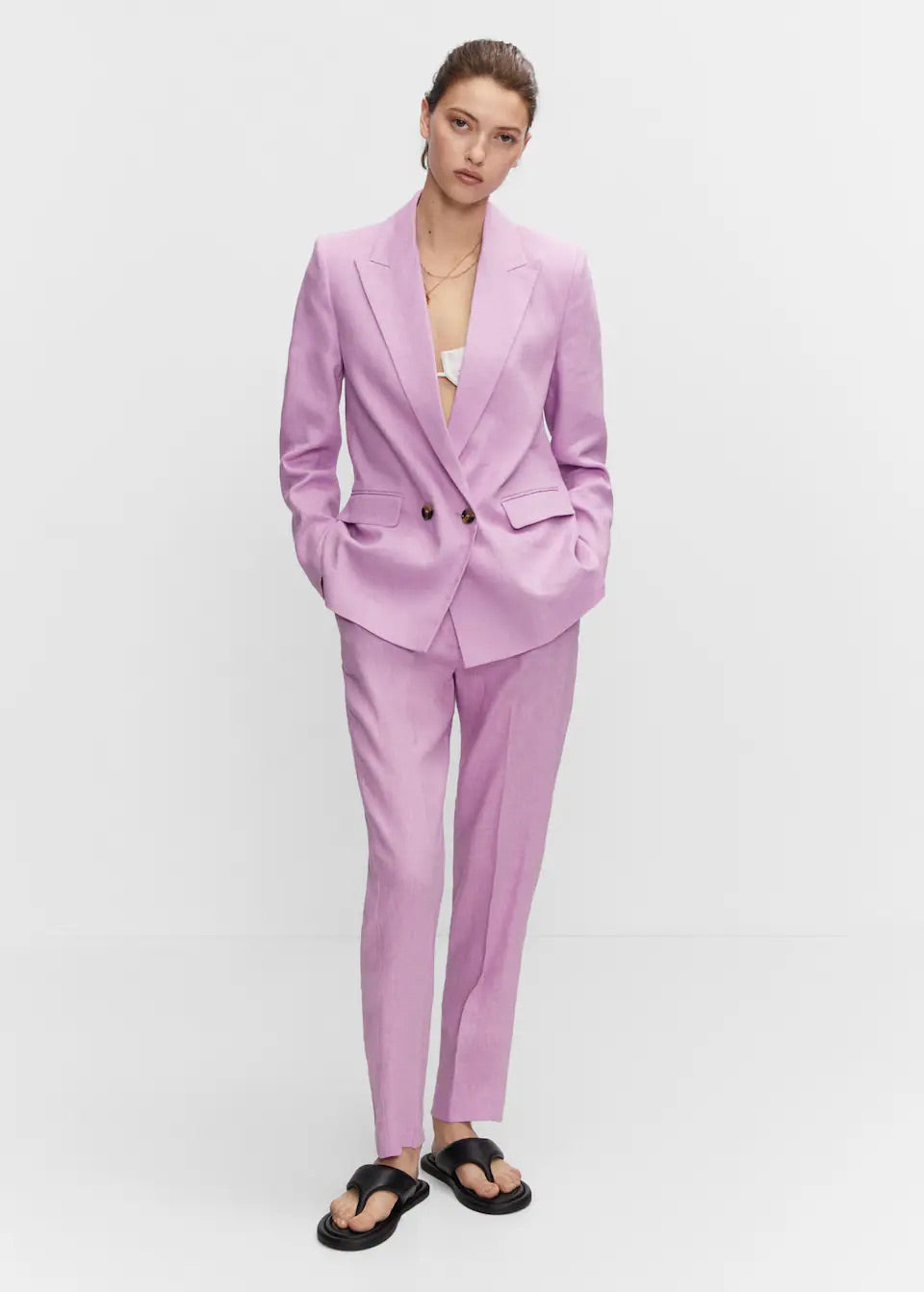 100% linen trousers