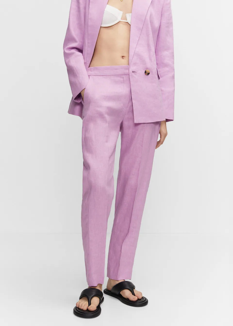 100% linen trousers