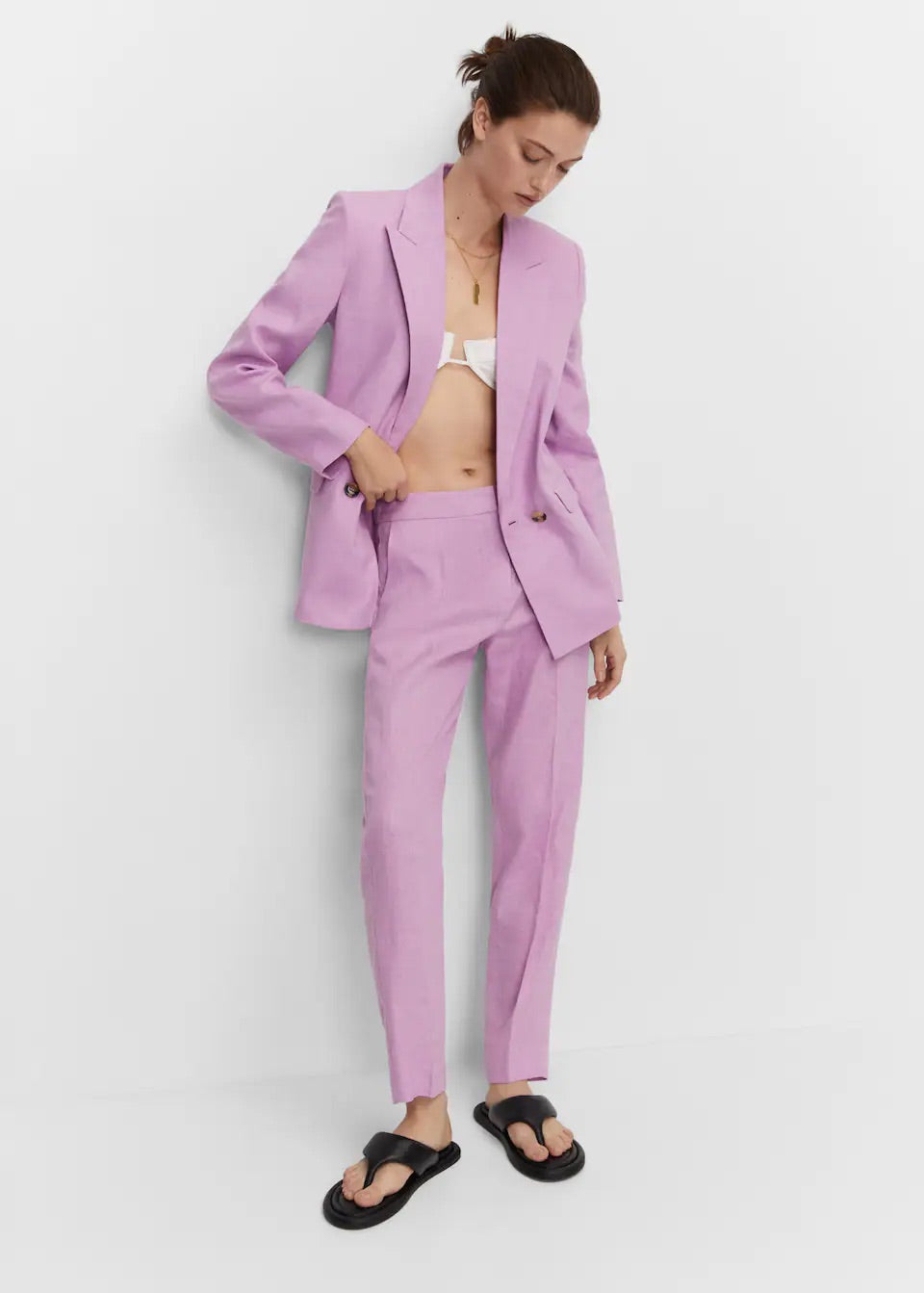 100% linen trousers