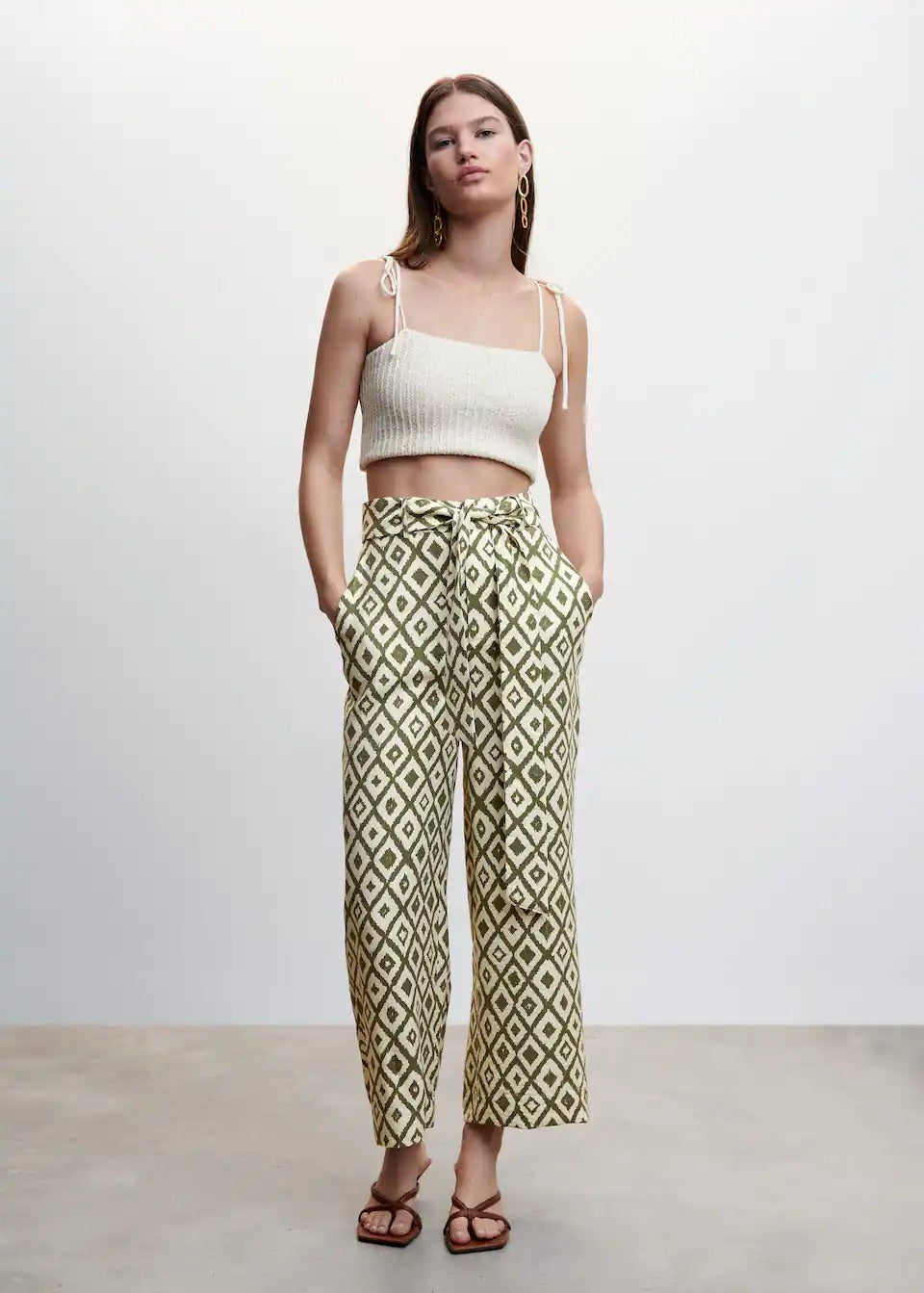 Bow printed trouser