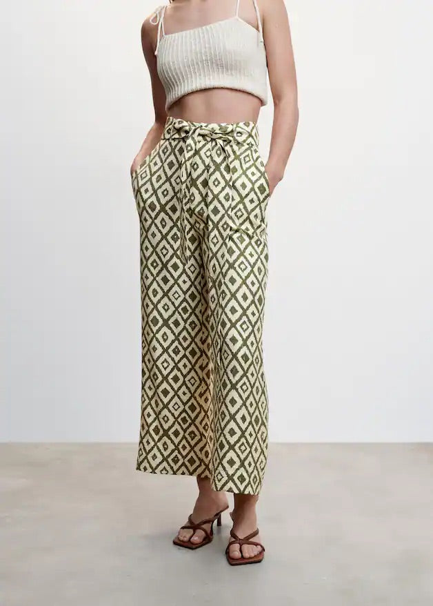 Bow printed trouser