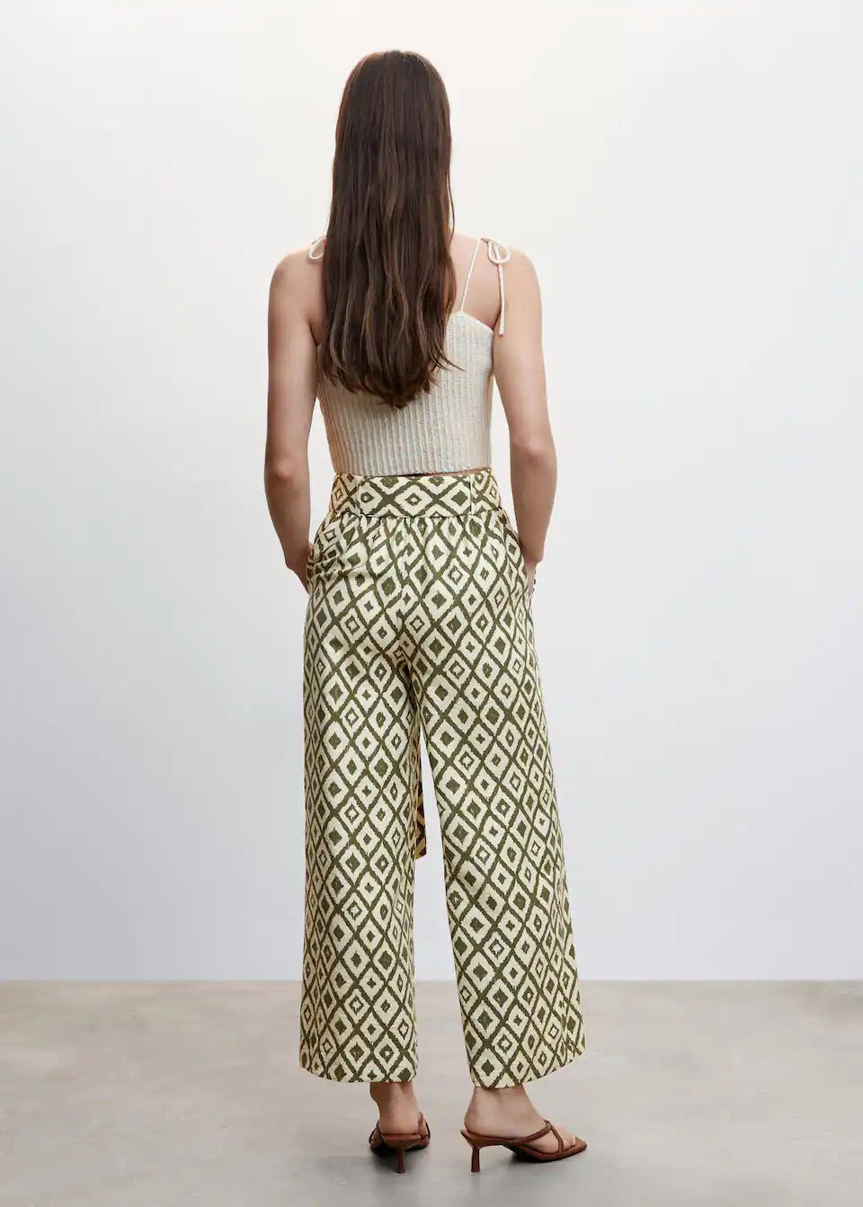 Bow printed trouser