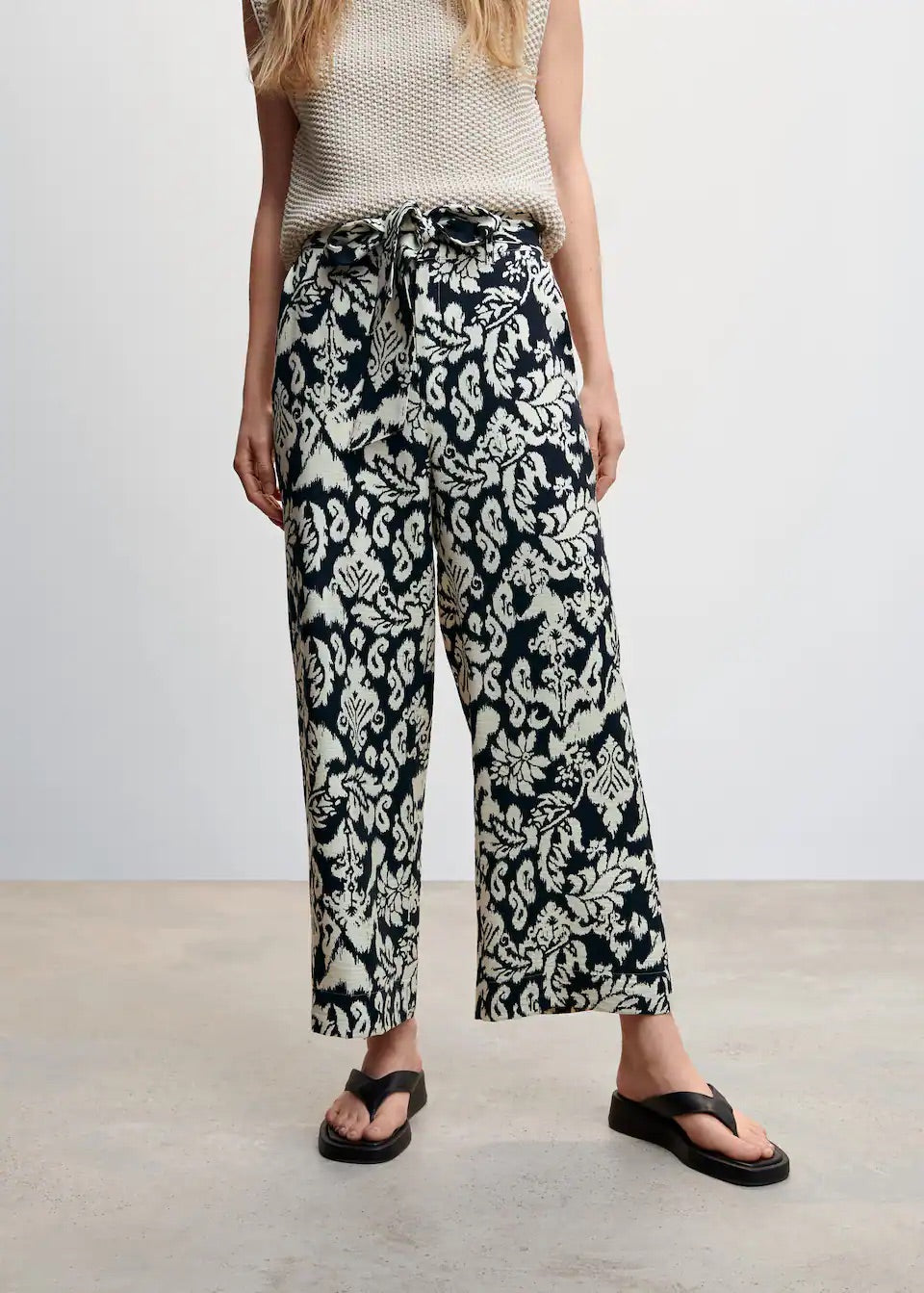 Bow printed trouser