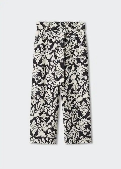 Bow printed trouser