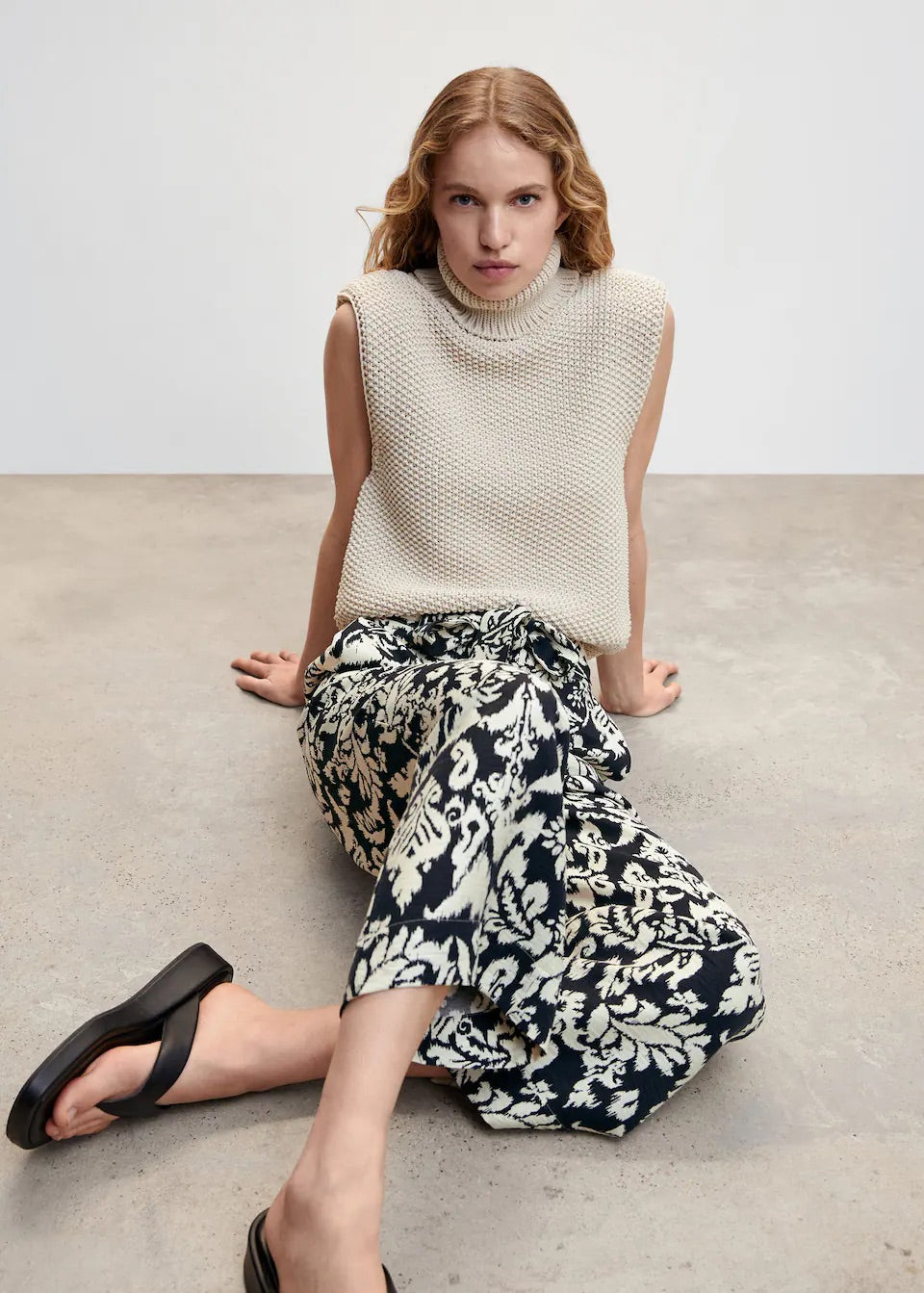 Bow printed trouser