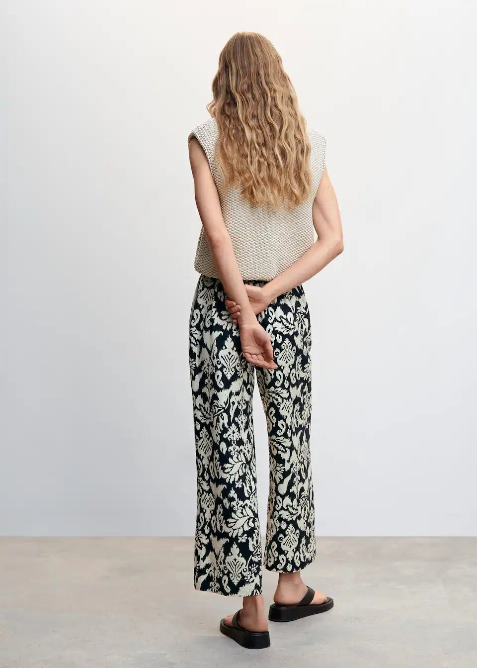 Bow printed trouser