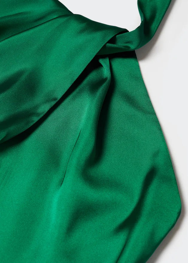Halter-neck satin jumpsuit