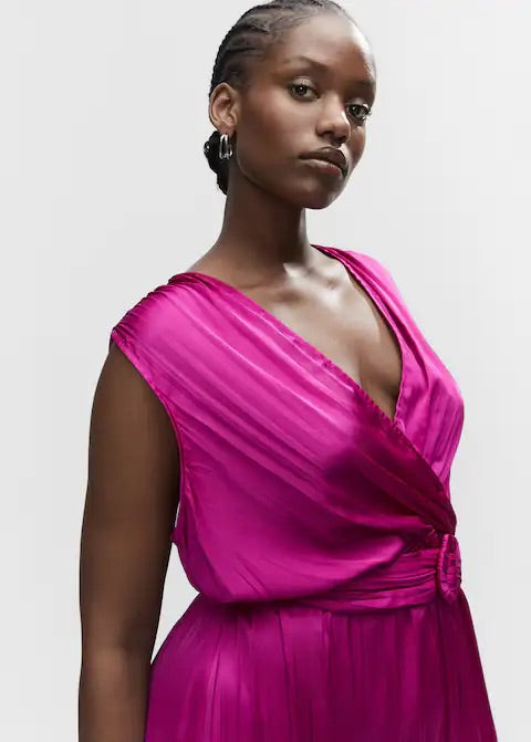 Pleated satin dress