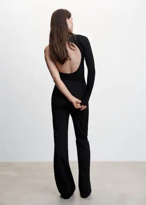 Bodysuit with asymmetrical neckline