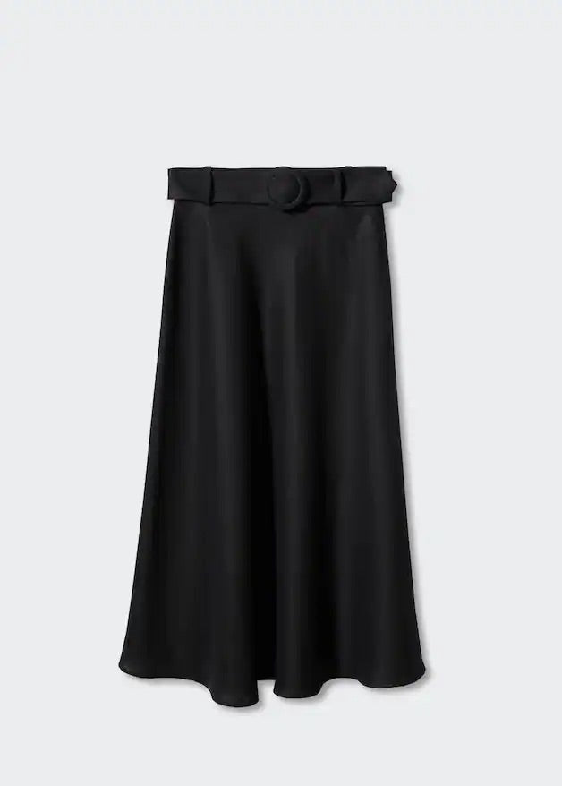 Linen skirt with belt