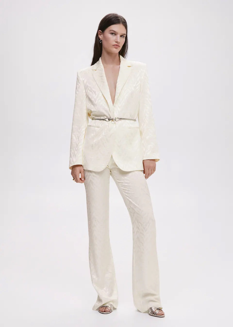 Jacquard suit trousers