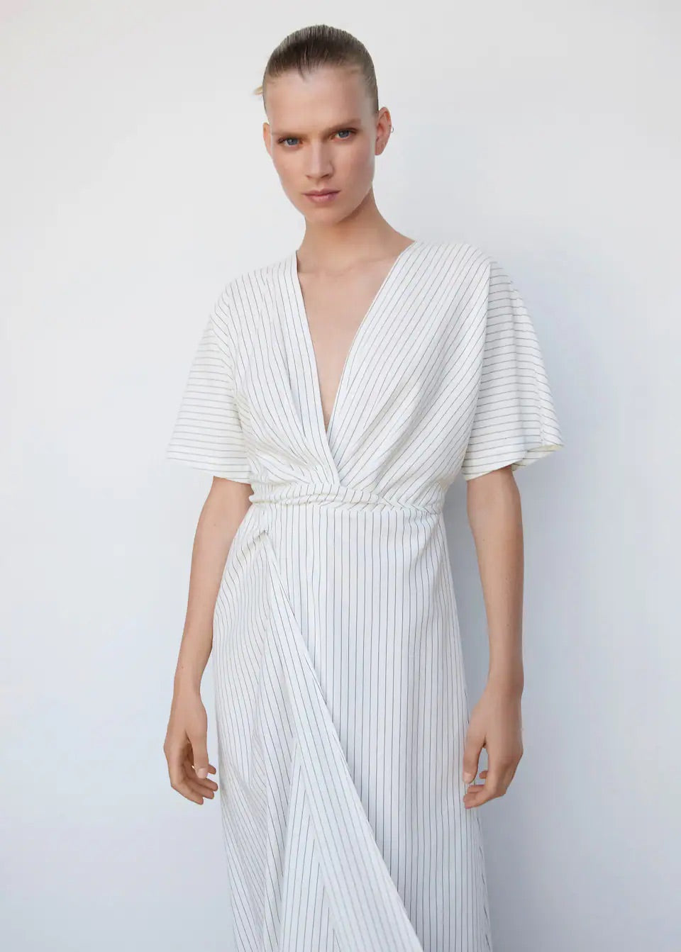Striped wrap dress