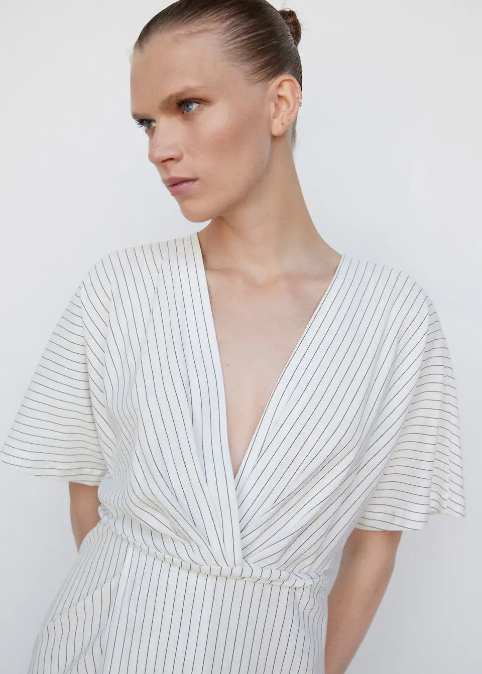 Striped wrap dress